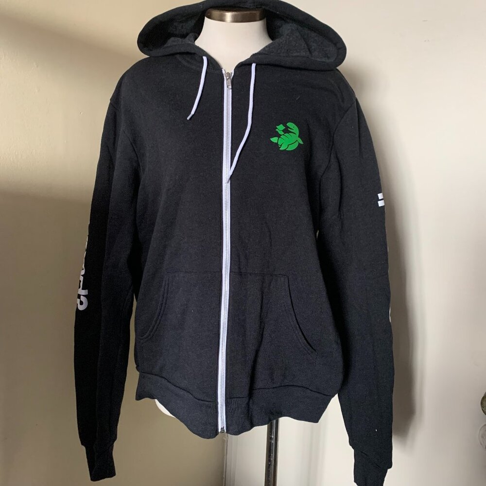 BELLA+CANVAS FLEECE COLLECTION BLACK HOODIE SWEATSHIRT SIZE L 85% COTTON 15% POL